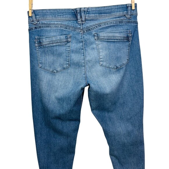 Democracy Womens Jeans Ab Technology Light Wash Stretch Denim Distressed Size 12 - Picture 7 of 12